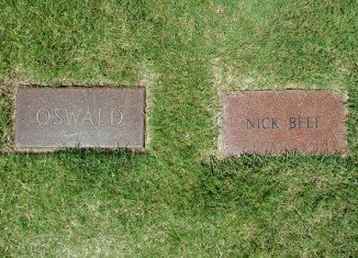 Visitors to Lee Harvey Oswald's grave in Fort Worth, Texas, have wondered who Nick Beef was since a mysterious gravestone appeared next to the legendary killer's around 1997
