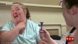 June Shannon is seen getting a shave from her daughter Lauryn “Pumpkin” Shannon in her hit show Here Comes Honey Boo Boo