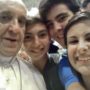 Pope Francis poses for selfie with young pilgrims in St Peter’s Basilica