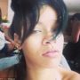 Rihanna shares make-up free selfie