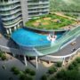 Aquaria Grande residential with glass balcony pools under construction in Mumbai