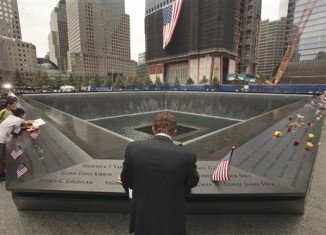The names of 648 co-workers who died in the 9/11 attacks were arranged on the Cantor Fitzgerald section at the Ground Zero memorial according to who knew whom best