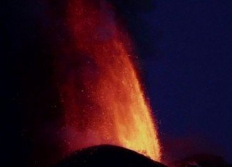 Europe's tallest and most active volcano Mount Etna has sent a tower of sparks and fire into the sky around it as it started to erupt on Saturday