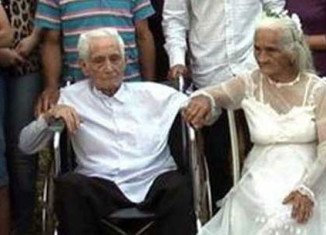 Jose Manuel Riella and Martina Lopez from Paraguay have got married in a religious ceremony after living together for 80 years