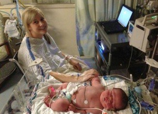 Joel Brandon Jr. weighed in at 14 lbs the day he was delivered via C-section in Utah