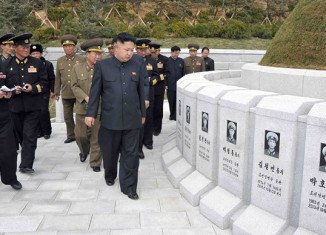 Kim Jong-un visit to a naval cemetery for the crew of submarine chaser No 233