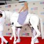 American Music Awards 2013: Lady Gaga arrives on top of white horse on red carpet
