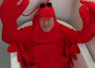 Patrick Stewart has become something of a social media sensation with his Halloween lobster costume