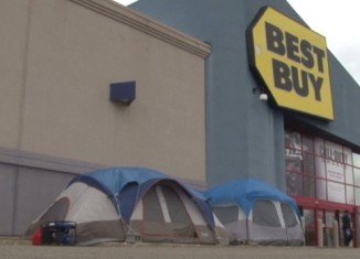 People are already lining up at a local Best Buy store in Cuyahoga Falls, Ohio, for this year’s Black Friday deals