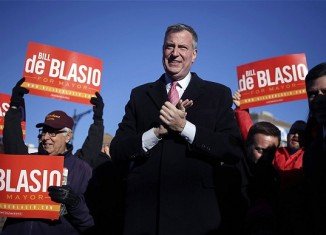 With almost all votes counted, Bill de Blasio will succeed Mayor Michael Bloomberg to become the first Democrat leading New York City in two decades
