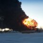 North Dakota train collision sets oil tankers ablaze