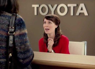 Laurel Coppock plays the character “Jan” in a series of Toyota commercials