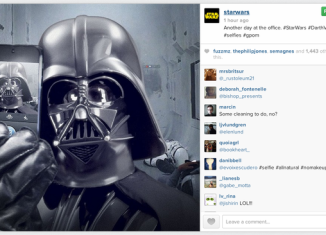 Star Wars launched its official Instagram account by posting a selfie of Darth Vader