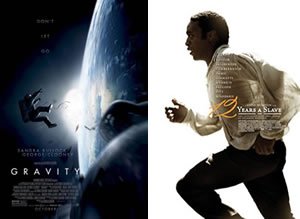 Gravity and 12 Years a Slave have tied for the top prize at this year’s Producer's Guild of America Awards