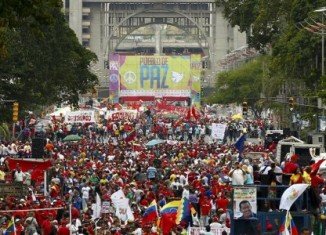 Nicolas Maduro addressed thousands of his supporters in Bolivar Avenue