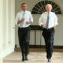Barack Obama and Joe Biden jogging at White House for Let’s Move campaign