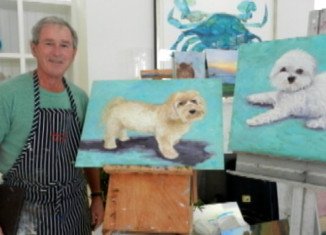 George W. Bush’s paintings are to be exhibited for the first time in April at the Texas library and museum that bears his name