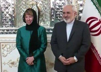 Iran’s Foreign Minister Mohammad Javad Zarif and EU foreign policy chief Catherine Ashton