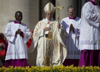 Pope Francis led his second Easter Mass in front of tens of thousands of people gathered in St. Peter’s Square