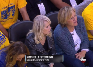 Rochelle Sterling, wife of Los Angeles Clippers owner Donald Sterling, attended the team’s Game 4 match against Golden State on Sunday