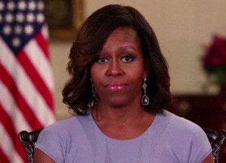 Michelle Obama was speaking instead of her husband in the weekly presidential address