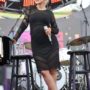 Christina Aguilera shows off baby bump during Wango Tango concert