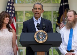 Barack Obama was joined at the White House by Sgt. Bowe Bergdahl's parents, Robert and Jani