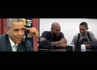 President Barack Obama calling Clint Dempsey and Tim Howard in São Paulo