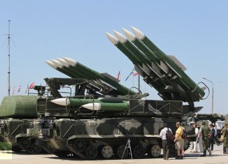 The Buk missile system is a family of self-propelled, medium-range surface-to-air missile systems developed by the Soviet Union