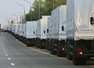 At least some of Russian aid convoy’s 280 trucks are stalled in the Voronezh area