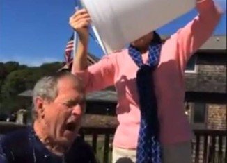 George W. Bush accepted his daughter Jenna Bush Hager's ice bucket challenge