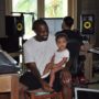 Kanye West brings baby North at his recording studio