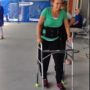 Amy Van Dyken-Rouen: Paralyzed swimmer walks for first time with bionic legs