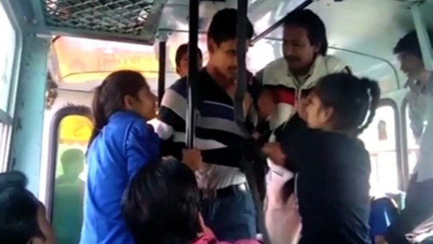 The video of two Indian sisters beating up three men who were allegedly har...