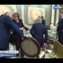 Alexander Lukashenko pulls chair out from under Vladimir Putin at Minsk negotiations