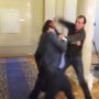 Ukraine parliament brawl: Deputies Yegor Sobolev and Vadim Ivchenko fist fight over anti-corruption bill