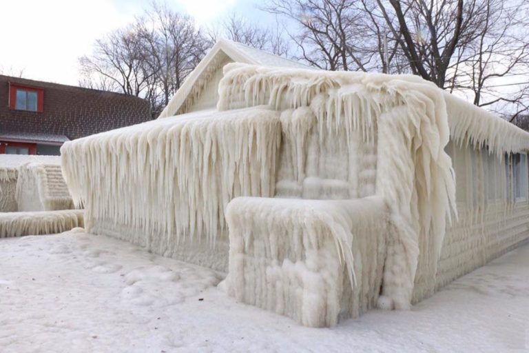 New York House Encased in Ice