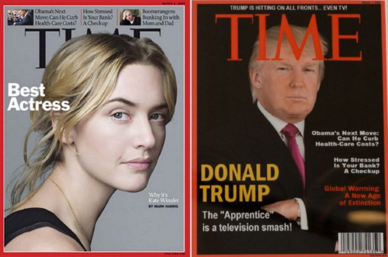 Fake Donald Trump Time Magazine Cover Displayed in Five of His Golf Clubs