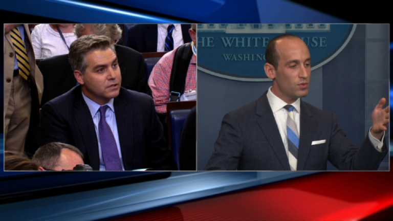 Stephen Miller and Jim Acosta Exchange on Statue of Liberty and Immigration