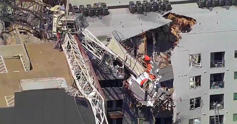 Dallas: Crane Collapses onto Apartment Building Killing One and Injuring Other Six