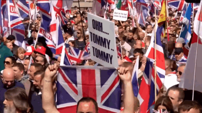 London anti immigration rally Tommy Robinson