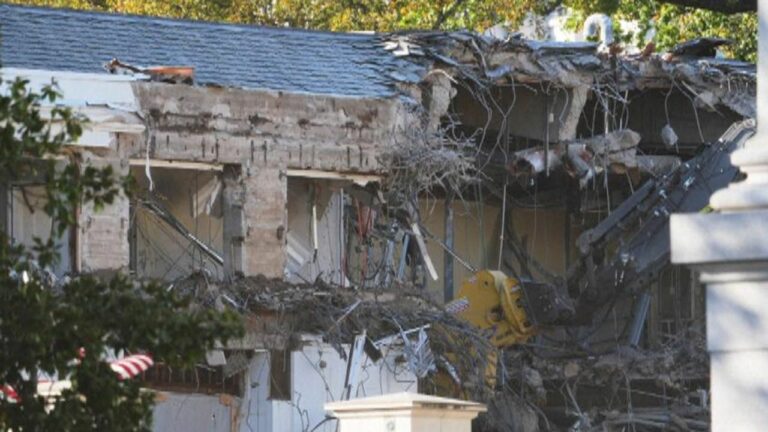Trump Demolishes White House East Wing Façade to Build Grand Ballroom