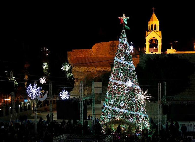 Bethlehem Lights Christmas Tree for First Time Since Gaza War Began