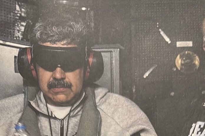 Photo of Venezuelan President "Nicolas Maduro on board the USS Iwo Jima" as described by U.S. President Donald Trump Nicolas Maduro captured
